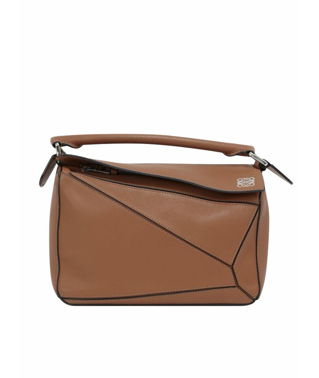 LOEWE Коричневая кожаная сумка через плечо, фото 1