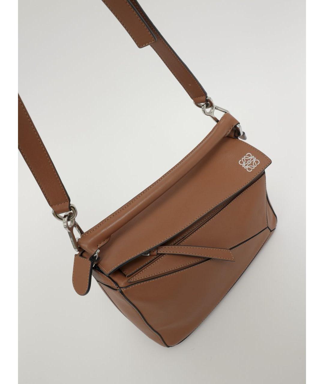 LOEWE Коричневая кожаная сумка через плечо, фото 4