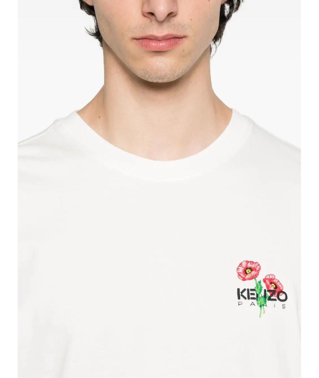 KENZO Белая хлопковая футболка, фото 4