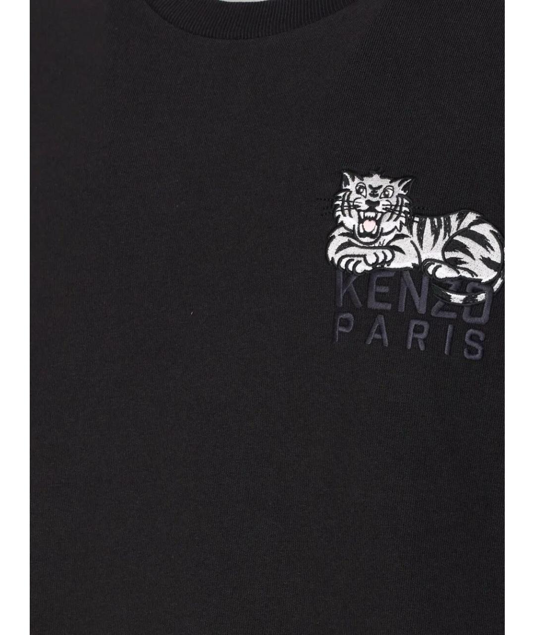 KENZO Черная хлопковая футболка, фото 3