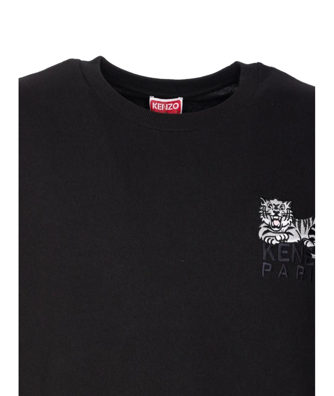 KENZO Черная хлопковая футболка, фото 4