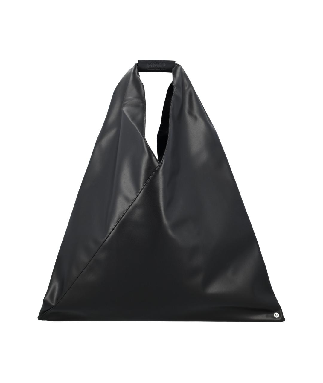 MM6 MAISON MARGIELA Черная кожаная сумка тоут, фото 1