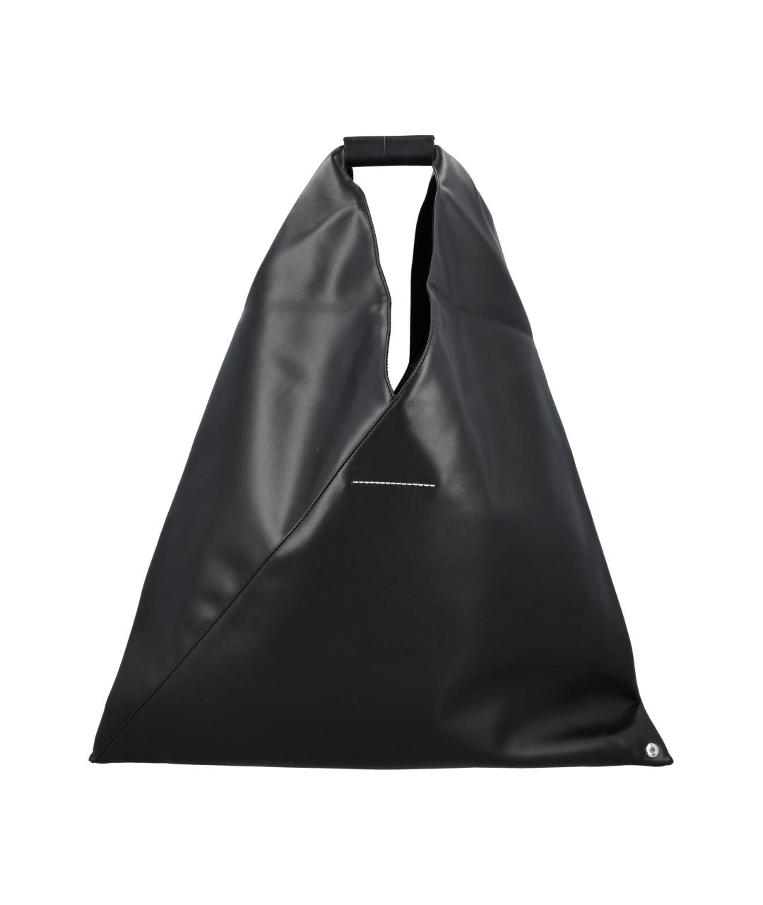 MM6 MAISON MARGIELA Черная кожаная сумка тоут, фото 4