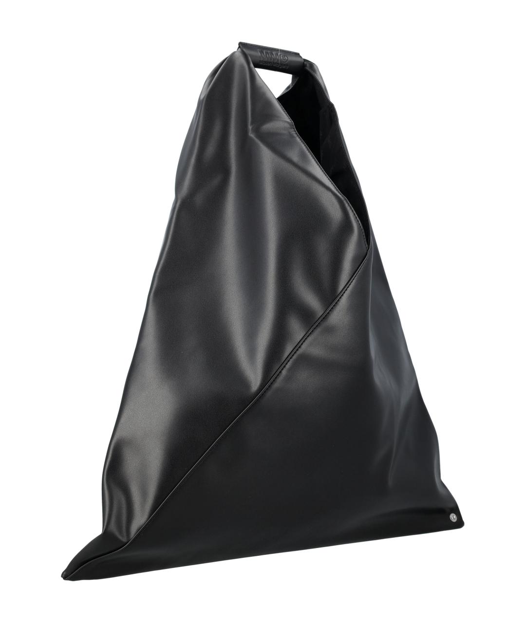 MM6 MAISON MARGIELA Черная кожаная сумка тоут, фото 2