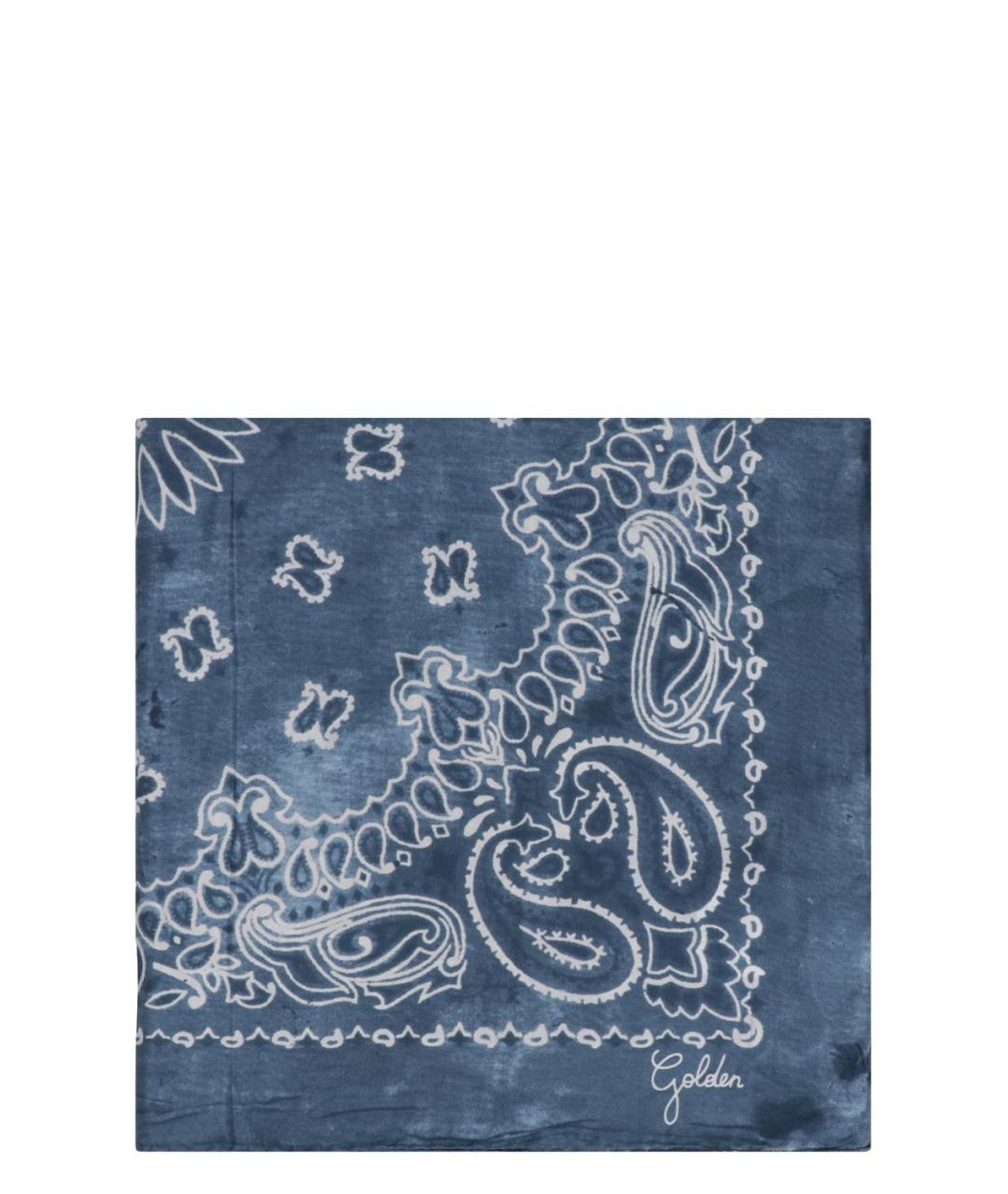 GOLDEN GOOSE DELUXE BRAND Синий шелковый шарф, фото 1