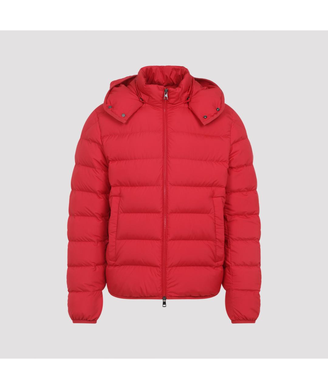 MONCLER Красный полиэстеровый пуховик, фото 2