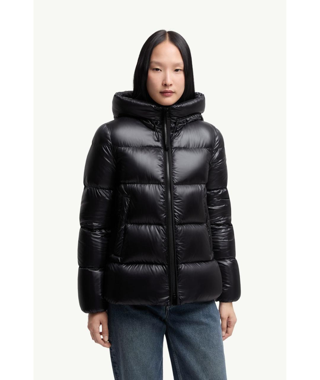 MONCLER Черный полиамидовый пуховик, фото 3