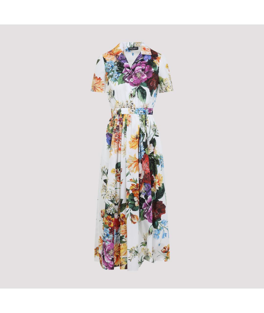 DOLCE&GABBANA Мульти хлопковое повседневное платье, фото 2