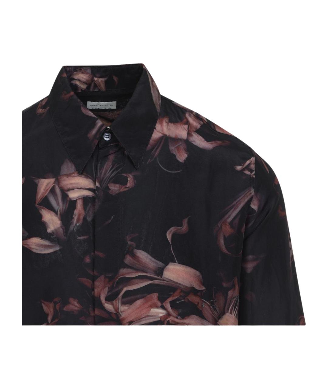 DRIES VAN NOTEN Черная шелковая кэжуал рубашка, фото 3