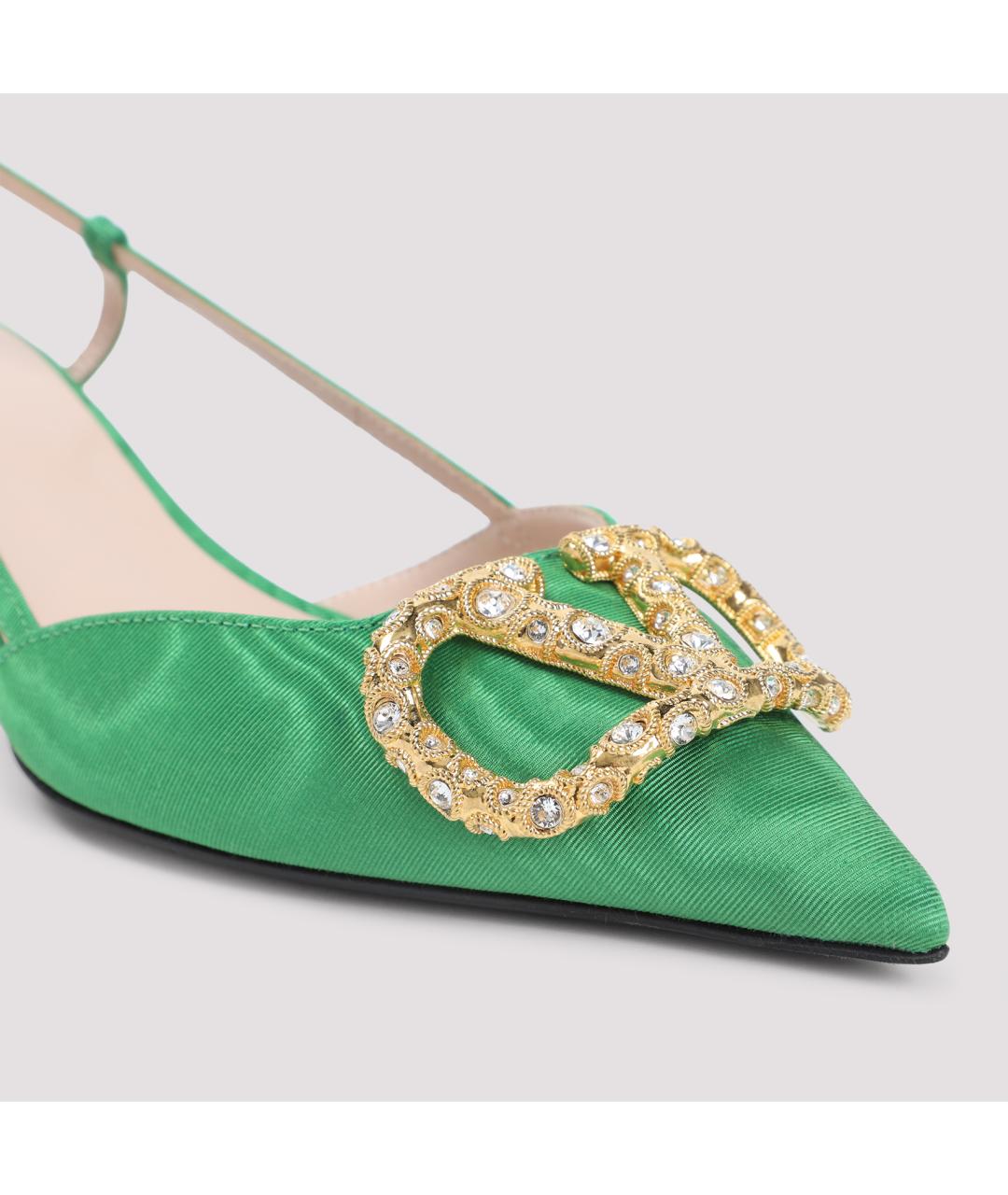 VALENTINO Зеленые текстильные туфли, фото 5