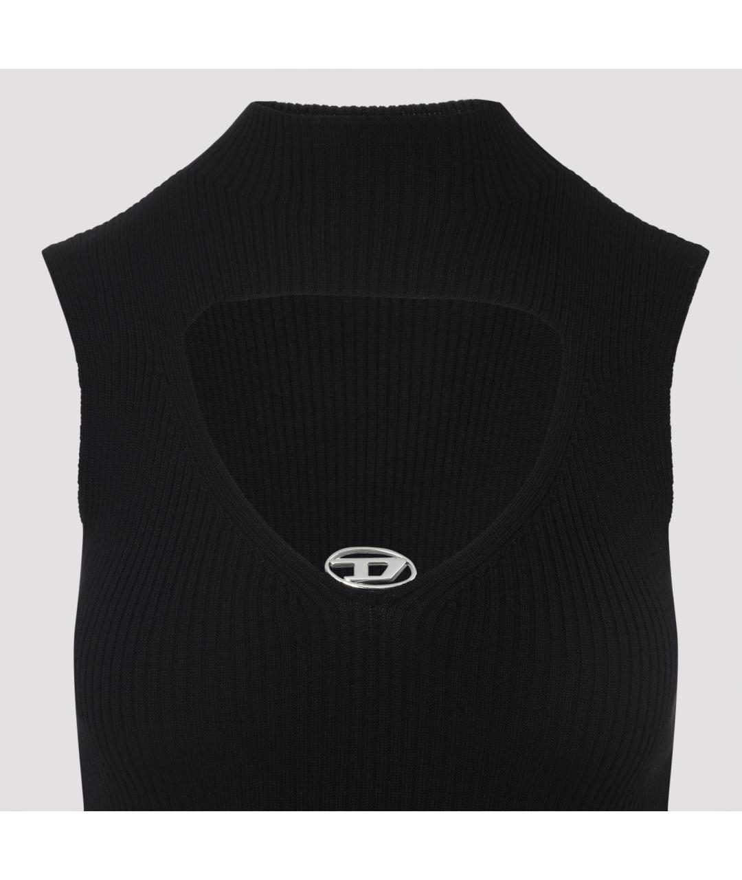 DIESEL Черное шерстяное повседневное платье, фото 3