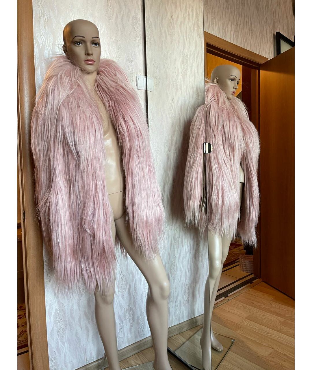 GUCCI Розовая меховая шуба, фото 5