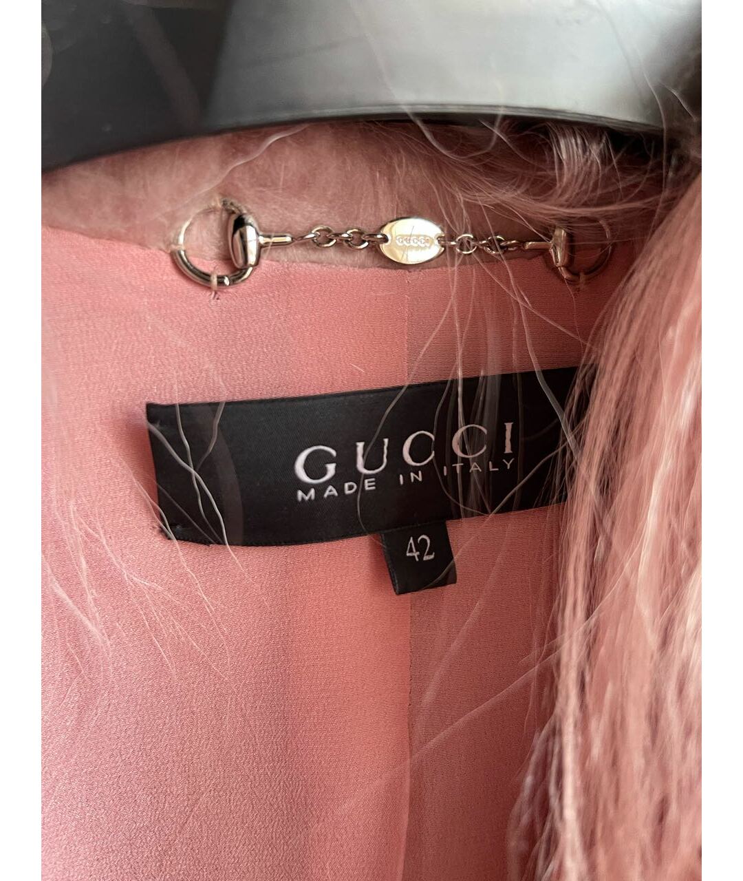 GUCCI Розовая меховая шуба, фото 3