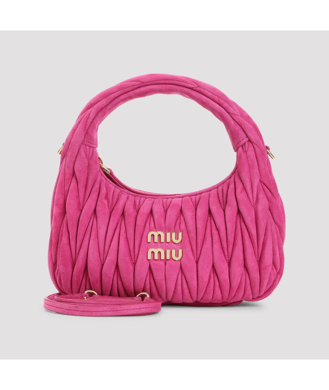 MIU MIU Розовая кожаная сумка с короткими ручками, фото 2