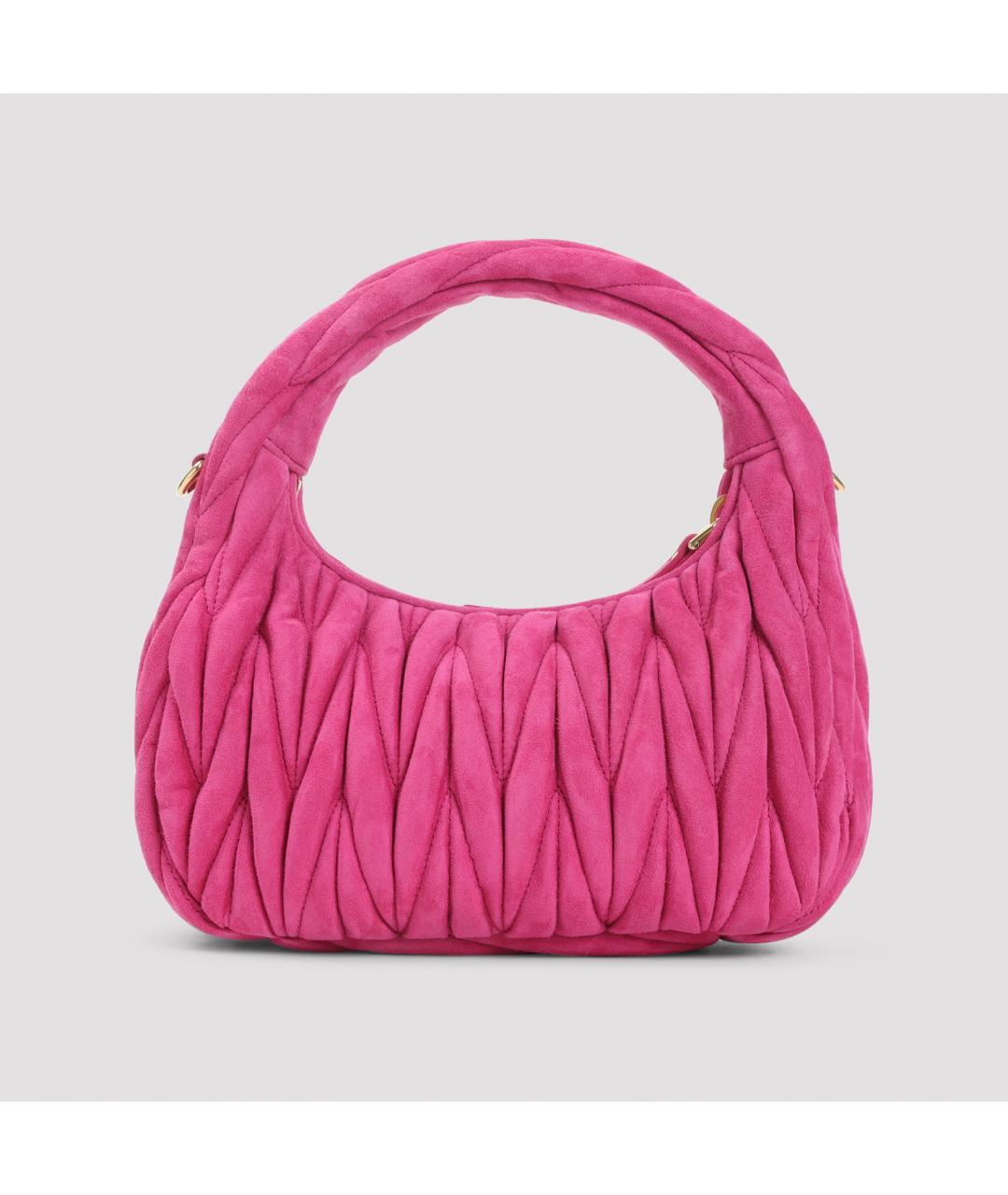 MIU MIU Розовая кожаная сумка с короткими ручками, фото 3