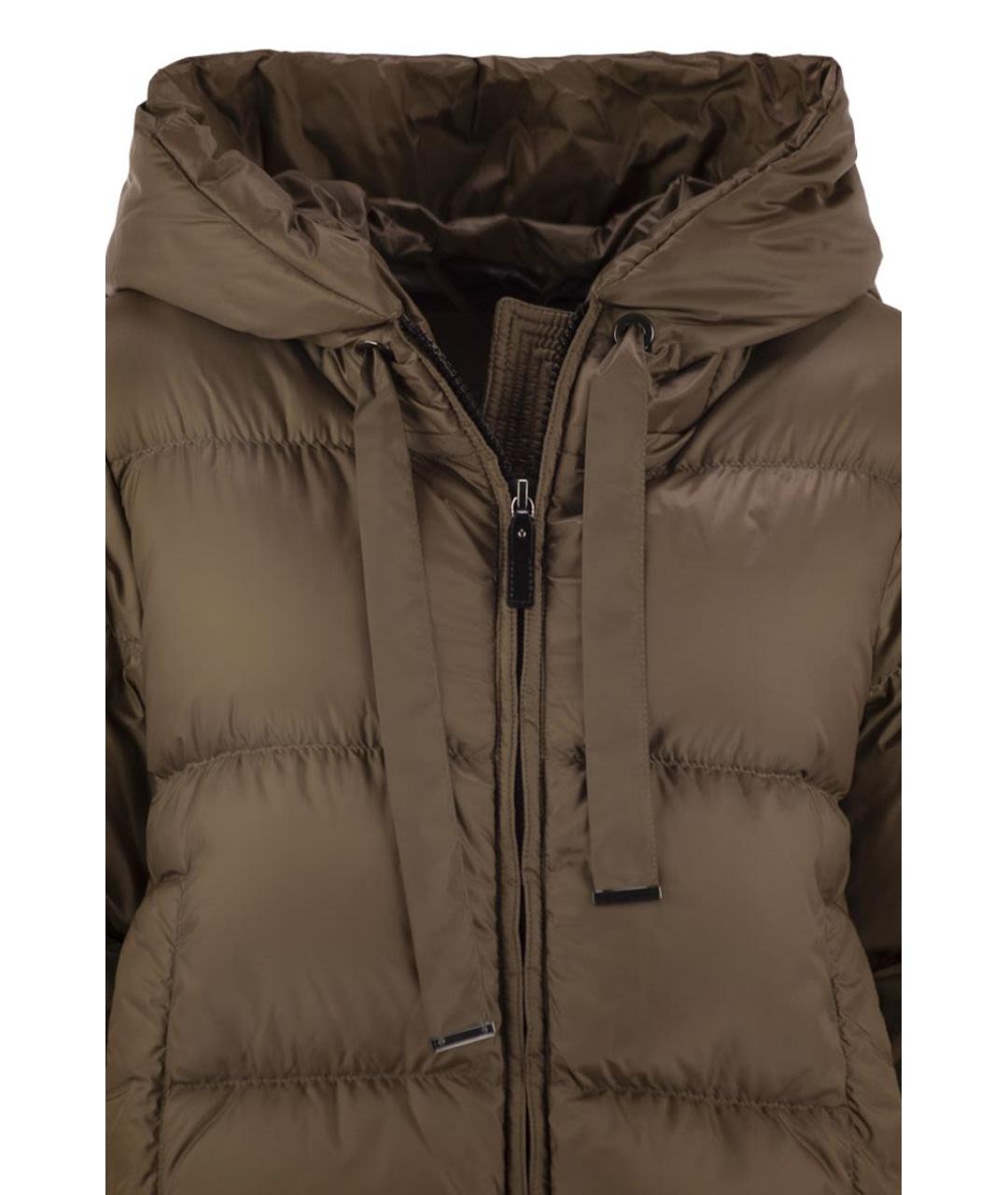 MAX MARA Коричневая полиэстеровая куртка, фото 4