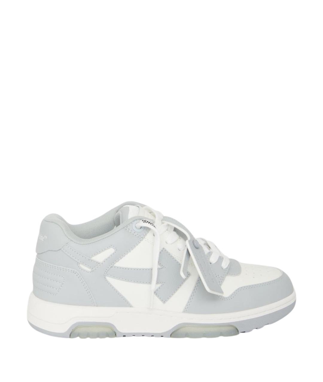 OFF-WHITE Серые кожаные низкие кроссовки / кеды, фото 1