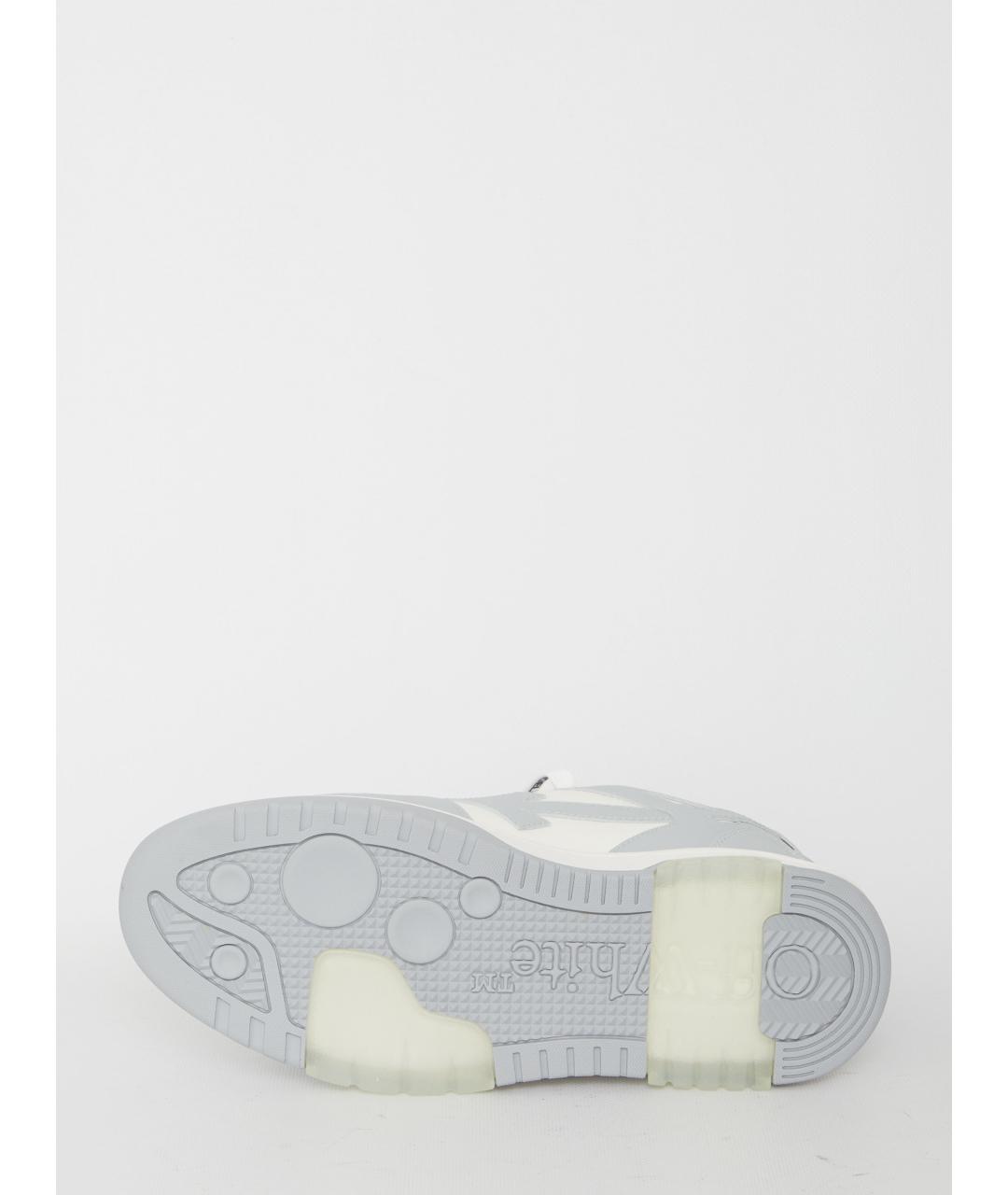 OFF-WHITE Серые кожаные низкие кроссовки / кеды, фото 4