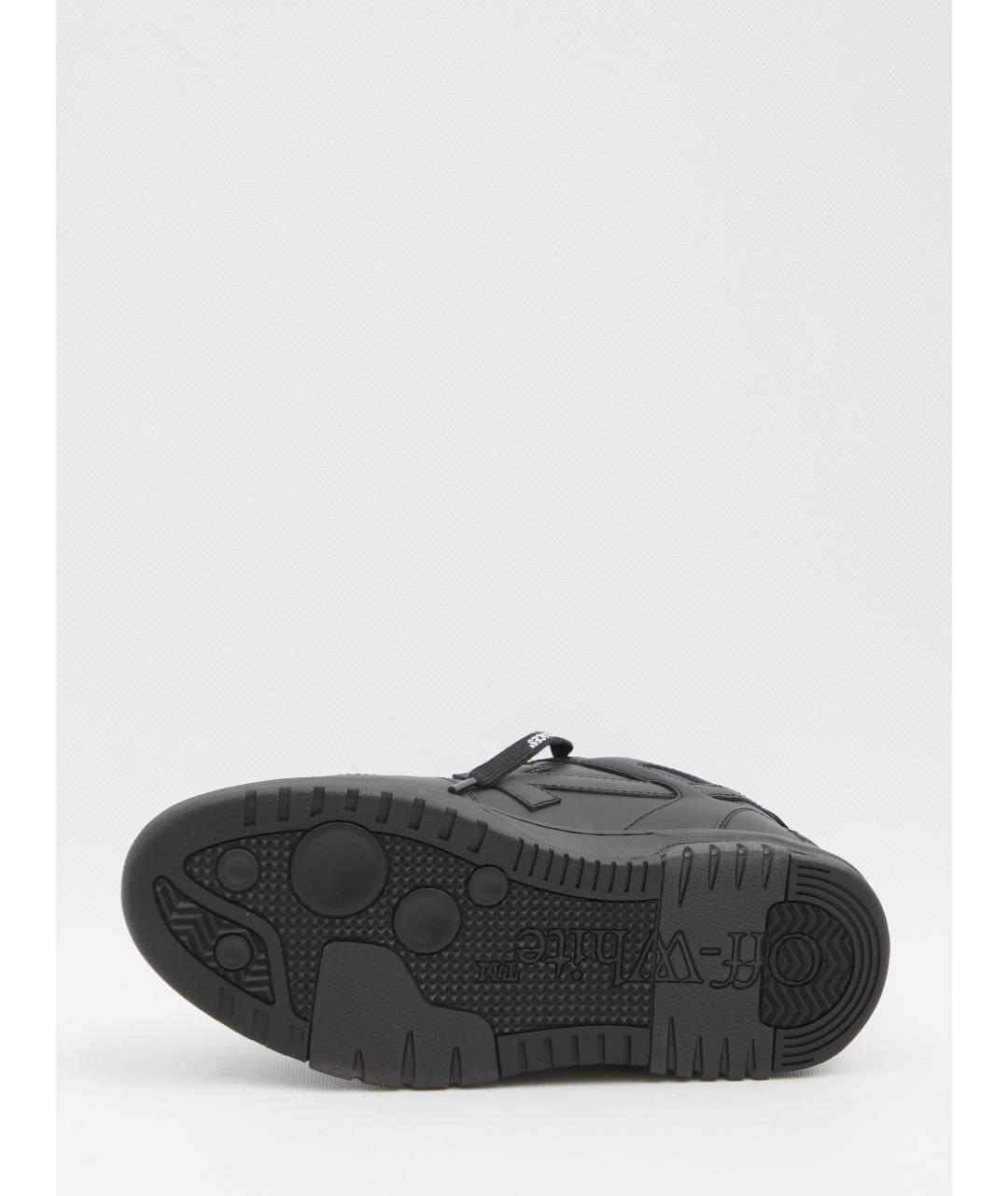 OFF-WHITE Черные кожаные низкие кроссовки / кеды, фото 4