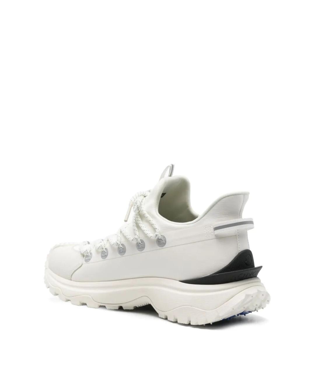 MONCLER Белые синтетические низкие кроссовки / кеды, фото 4