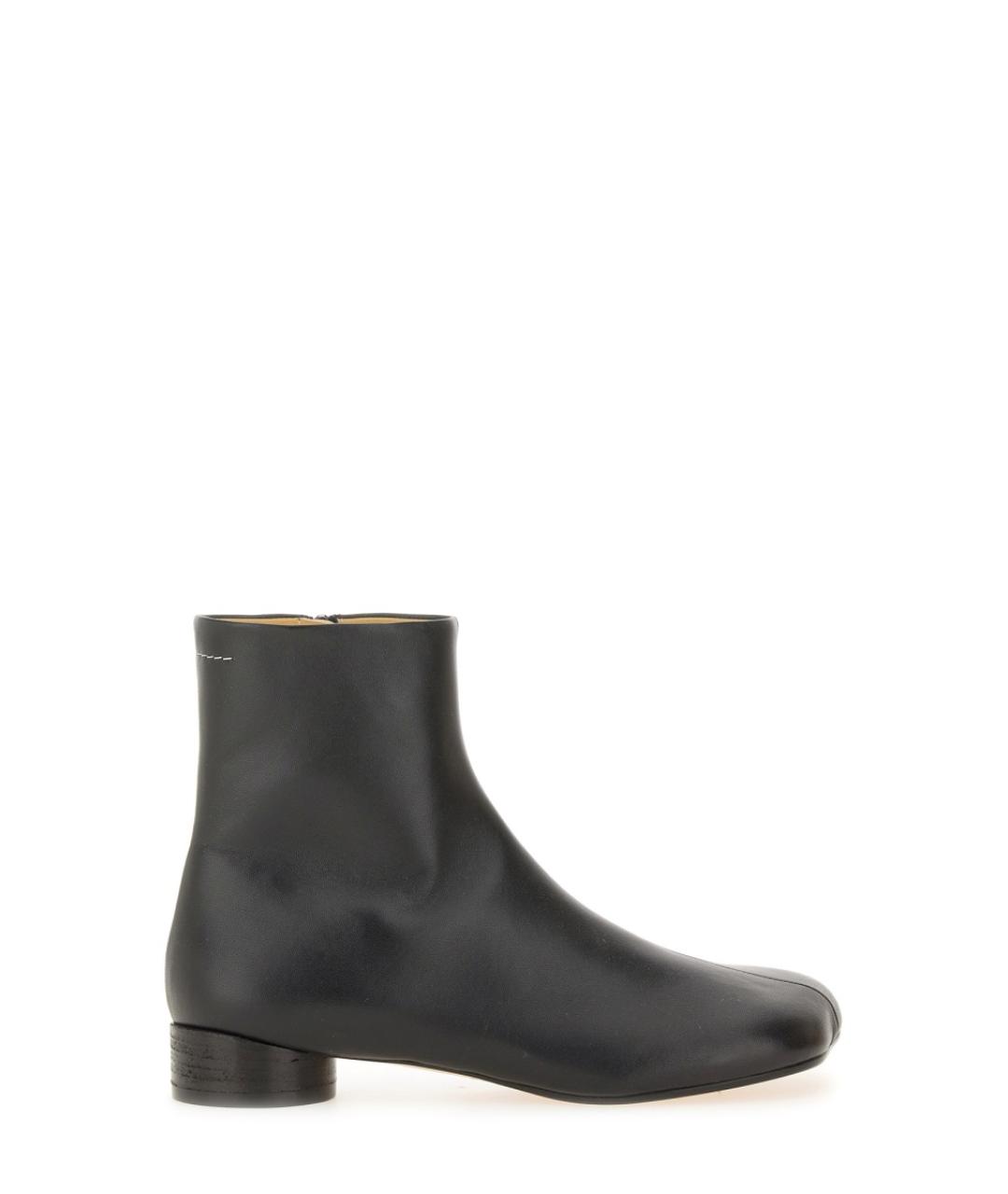 MM6 MAISON MARGIELA Черные кожаные ботинки, фото 1