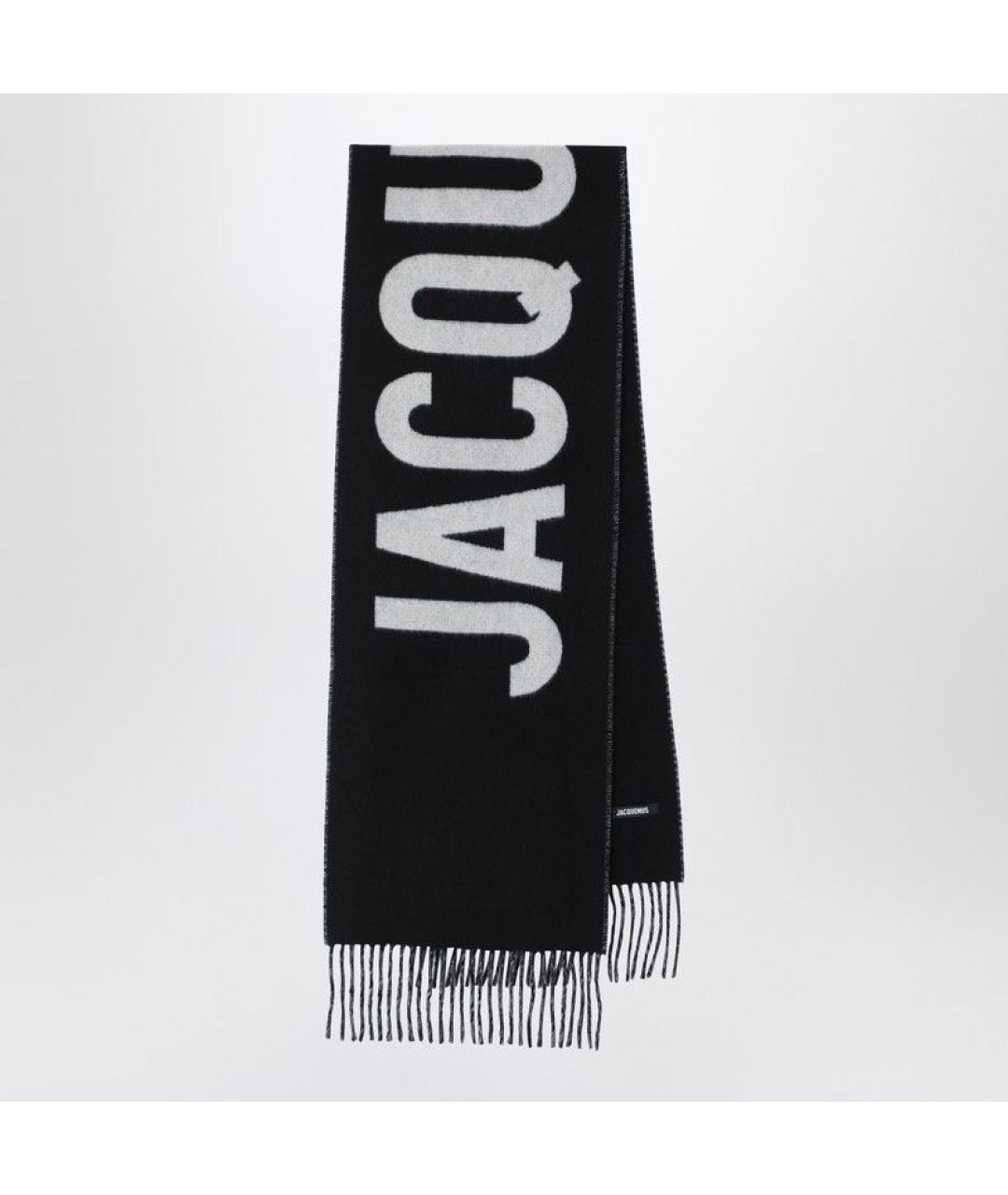 JACQUEMUS Черный шерстяной шарф, фото 4