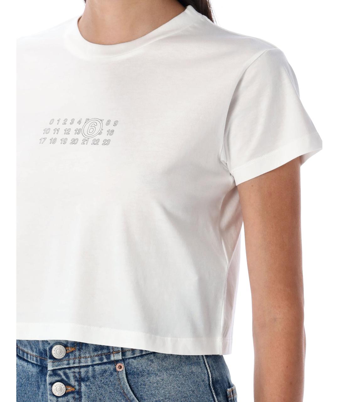 MM6 MAISON MARGIELA Белая хлопковая футболка, фото 3