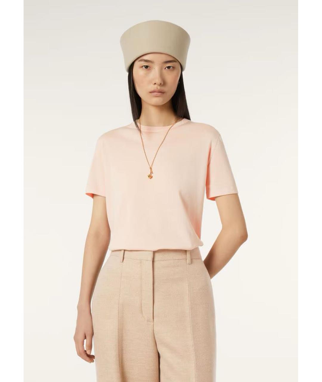LORO PIANA Розовая хлопковая футболка, фото 6