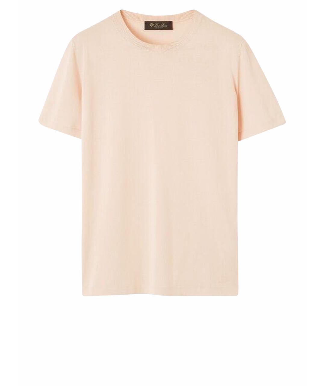LORO PIANA Розовая хлопковая футболка, фото 1