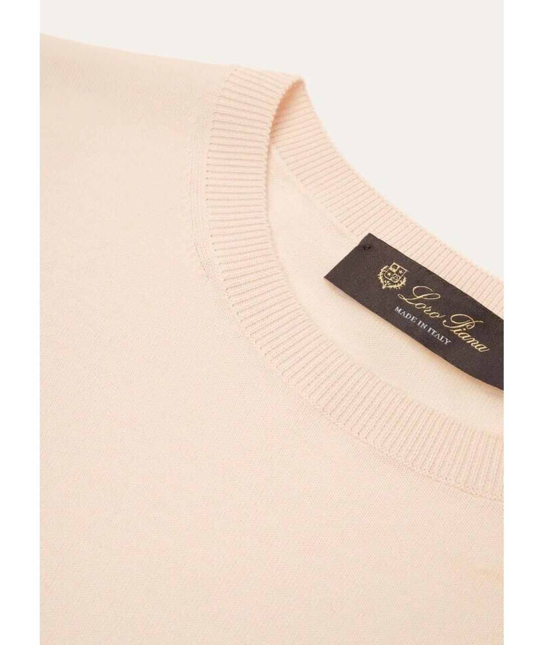 LORO PIANA Розовая хлопковая футболка, фото 7