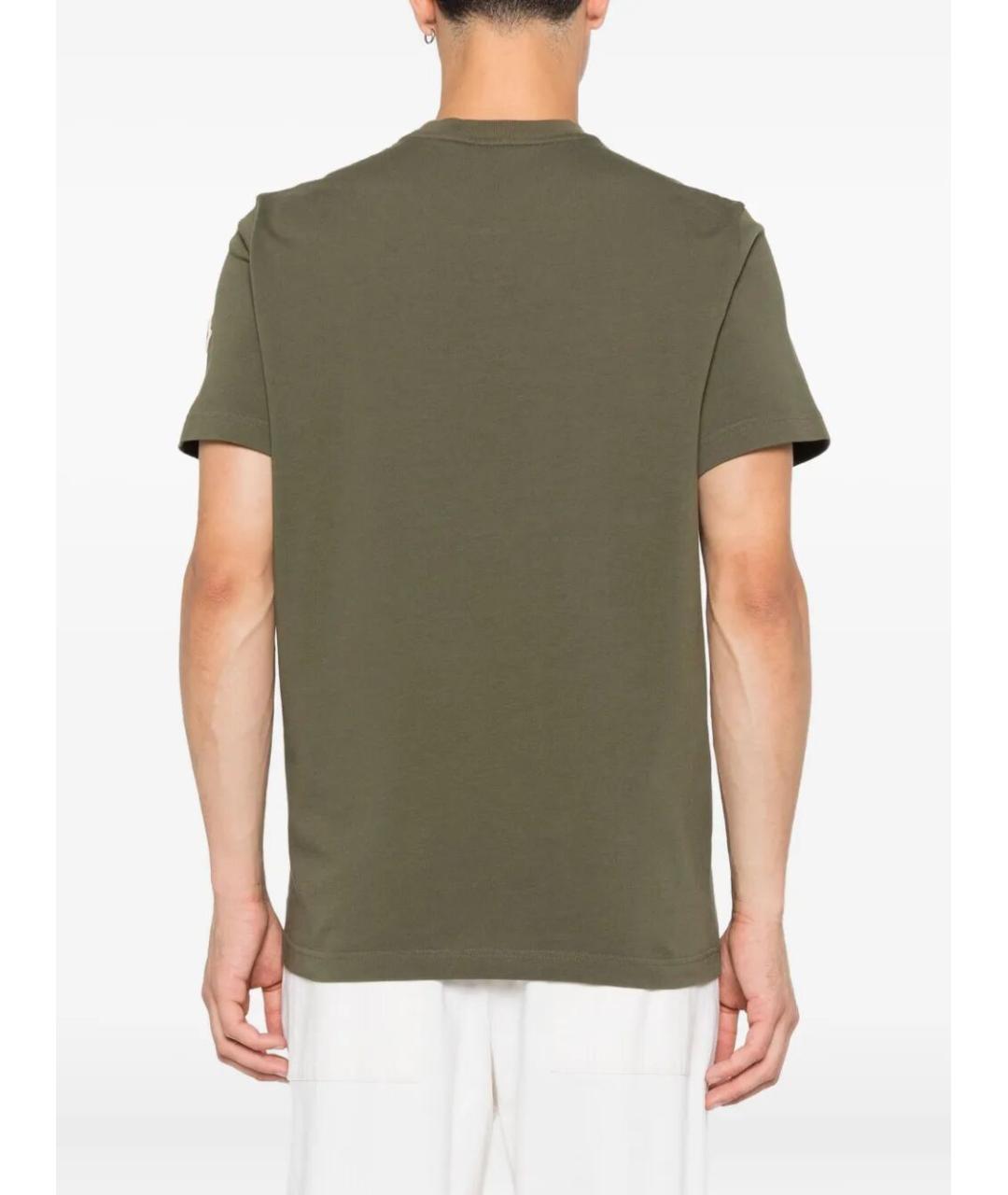 MONCLER Зеленая хлопковая футболка, фото 3