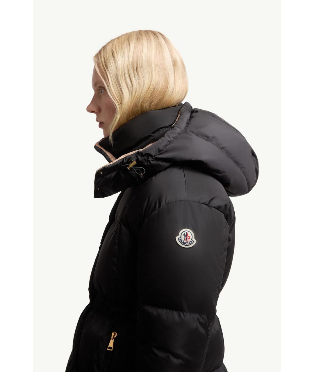 MONCLER Черный полиамидовый пуховик, фото 4