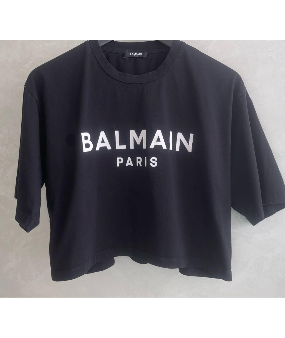 BALMAIN Черная хлопковая майка, фото 9