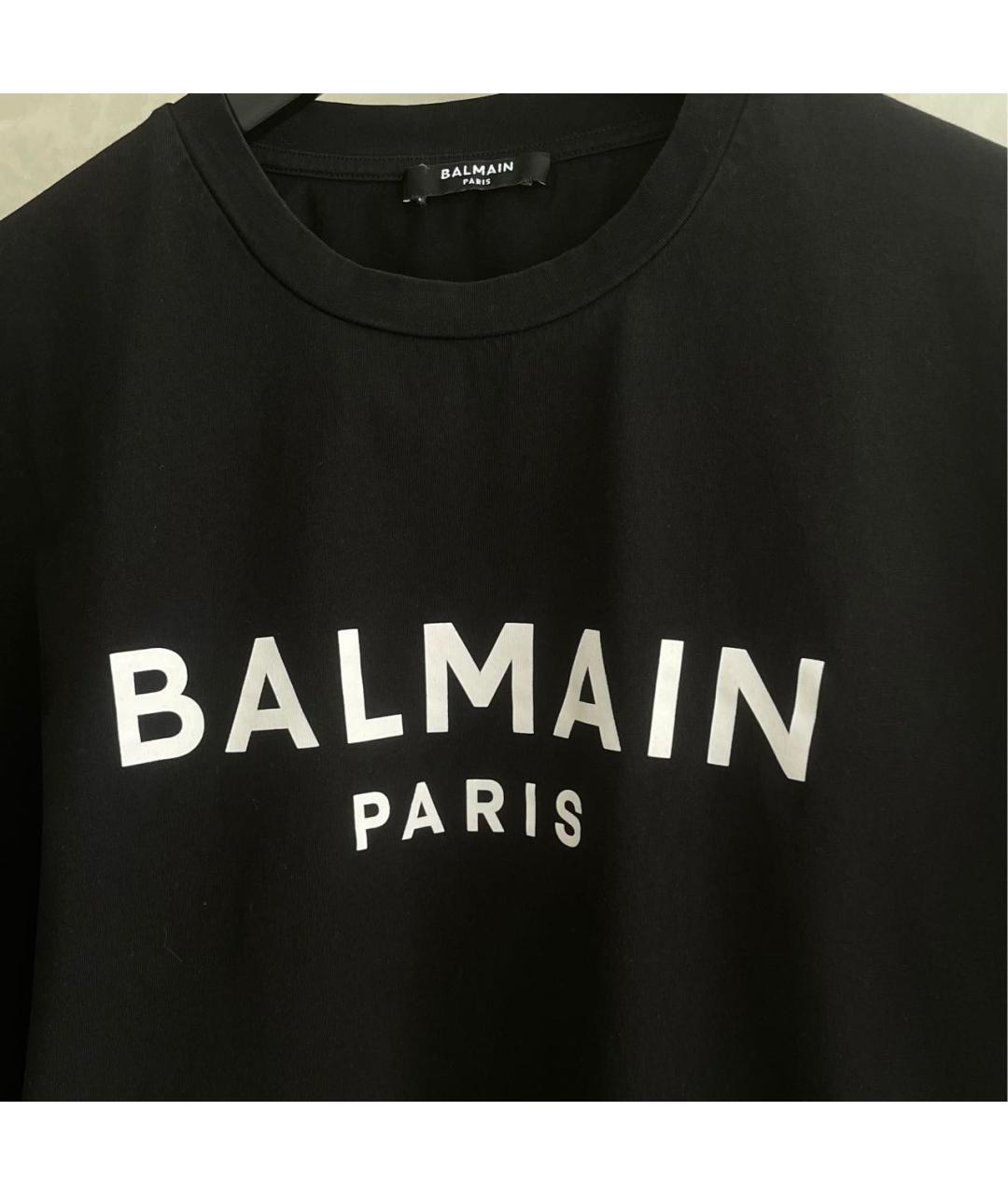 BALMAIN Черная хлопковая майка, фото 4