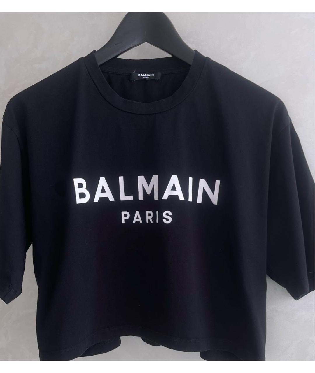 BALMAIN Черная хлопковая майка, фото 5