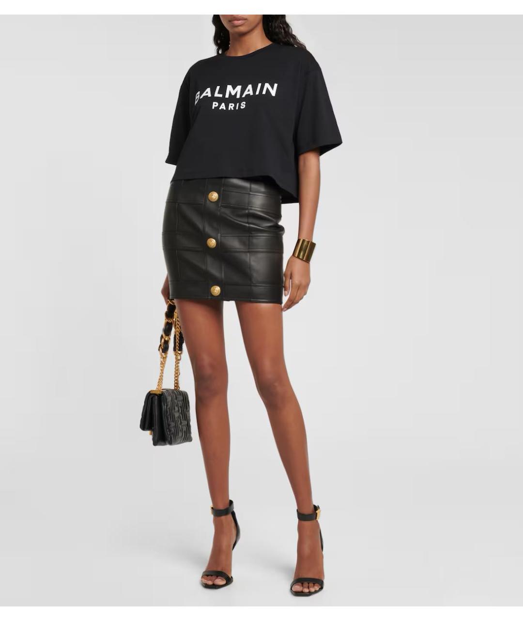 BALMAIN Черная хлопковая майка, фото 7
