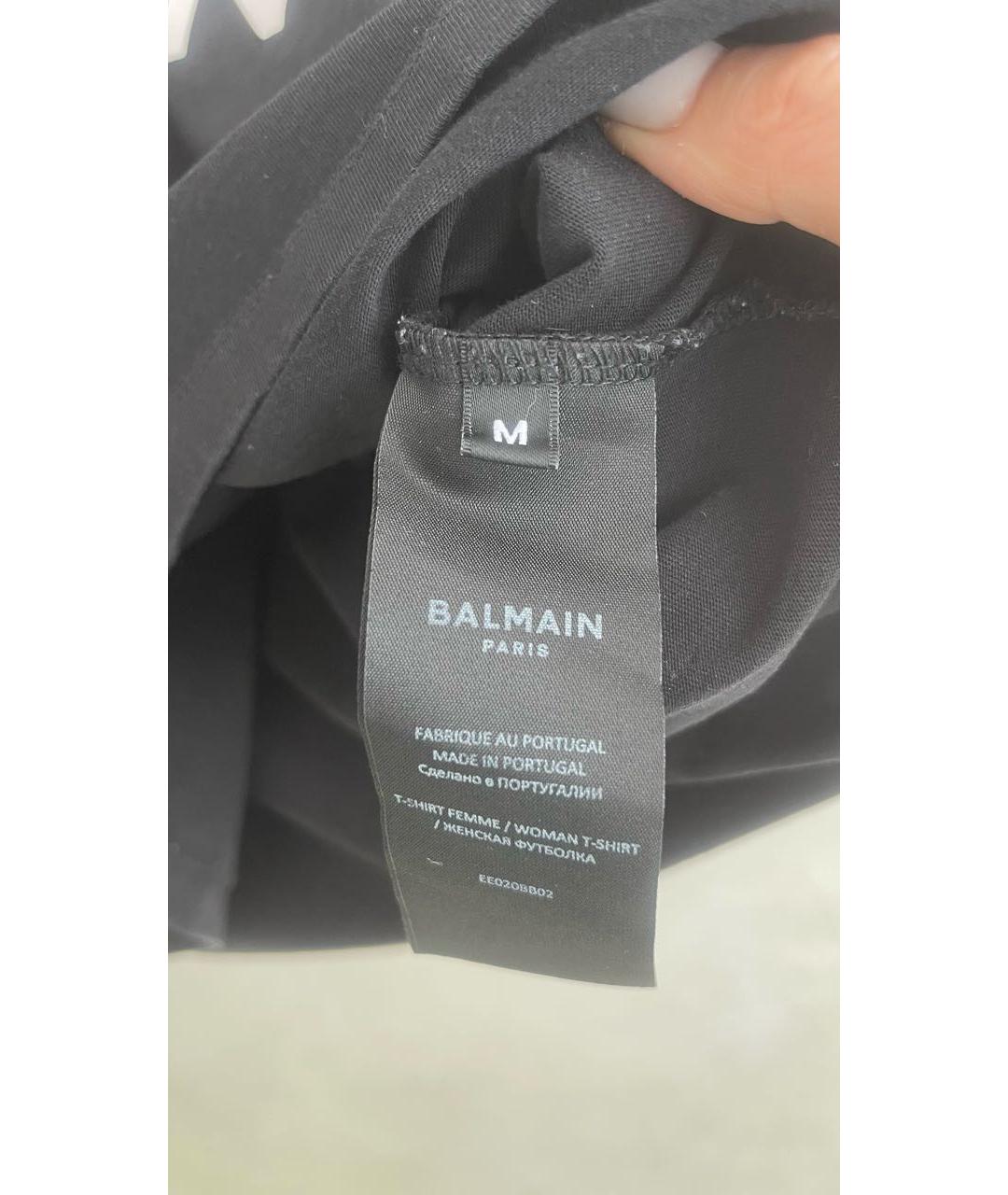 BALMAIN Черная хлопковая майка, фото 3