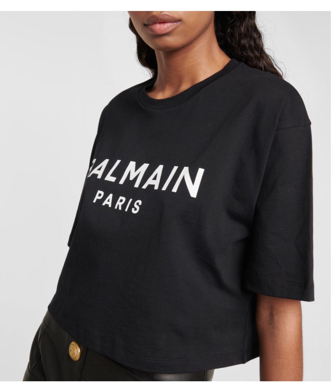 BALMAIN Черная хлопковая майка, фото 6