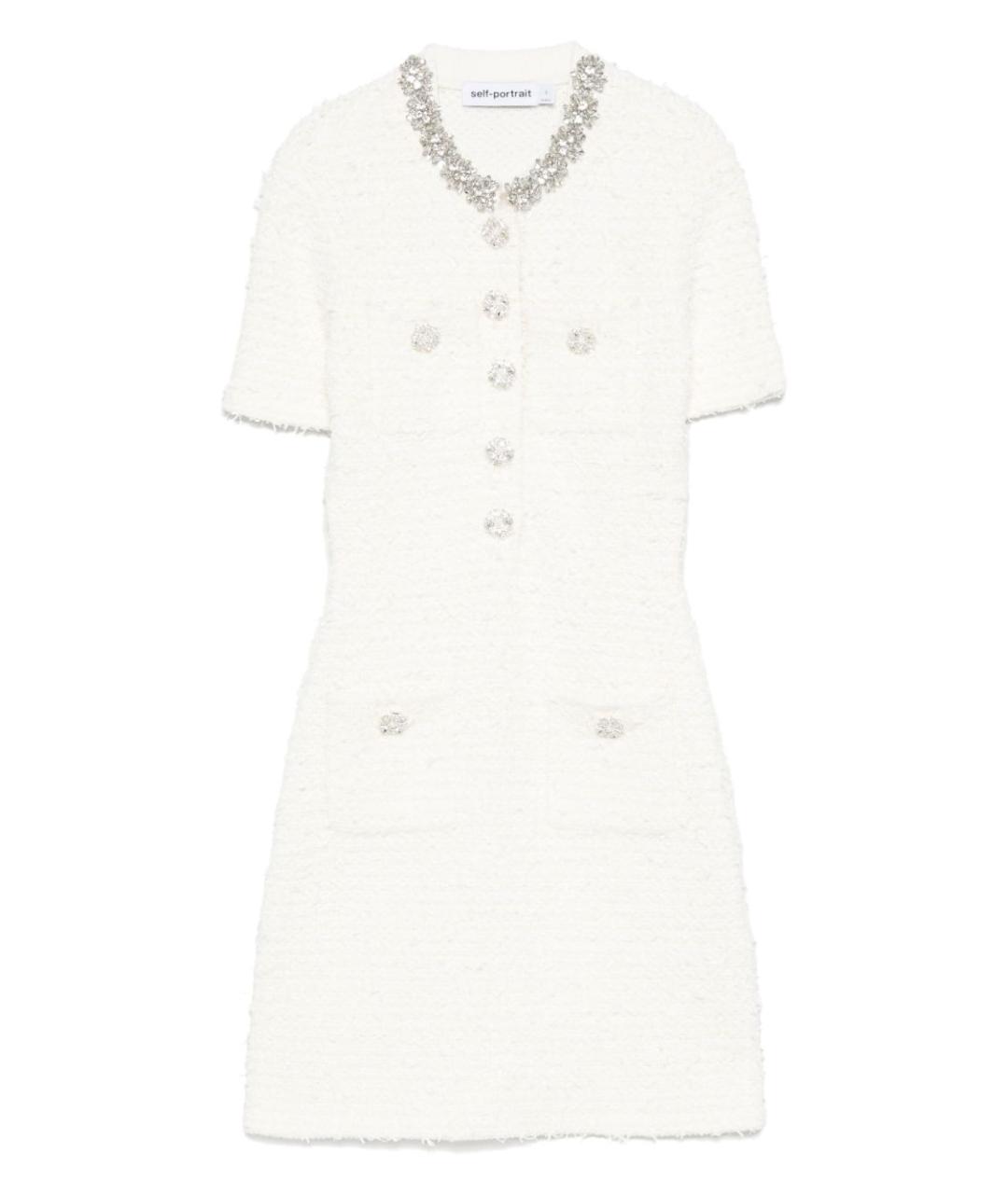 SELF-PORTRAIT Бежевое полиэстеровое повседневное платье, фото 1