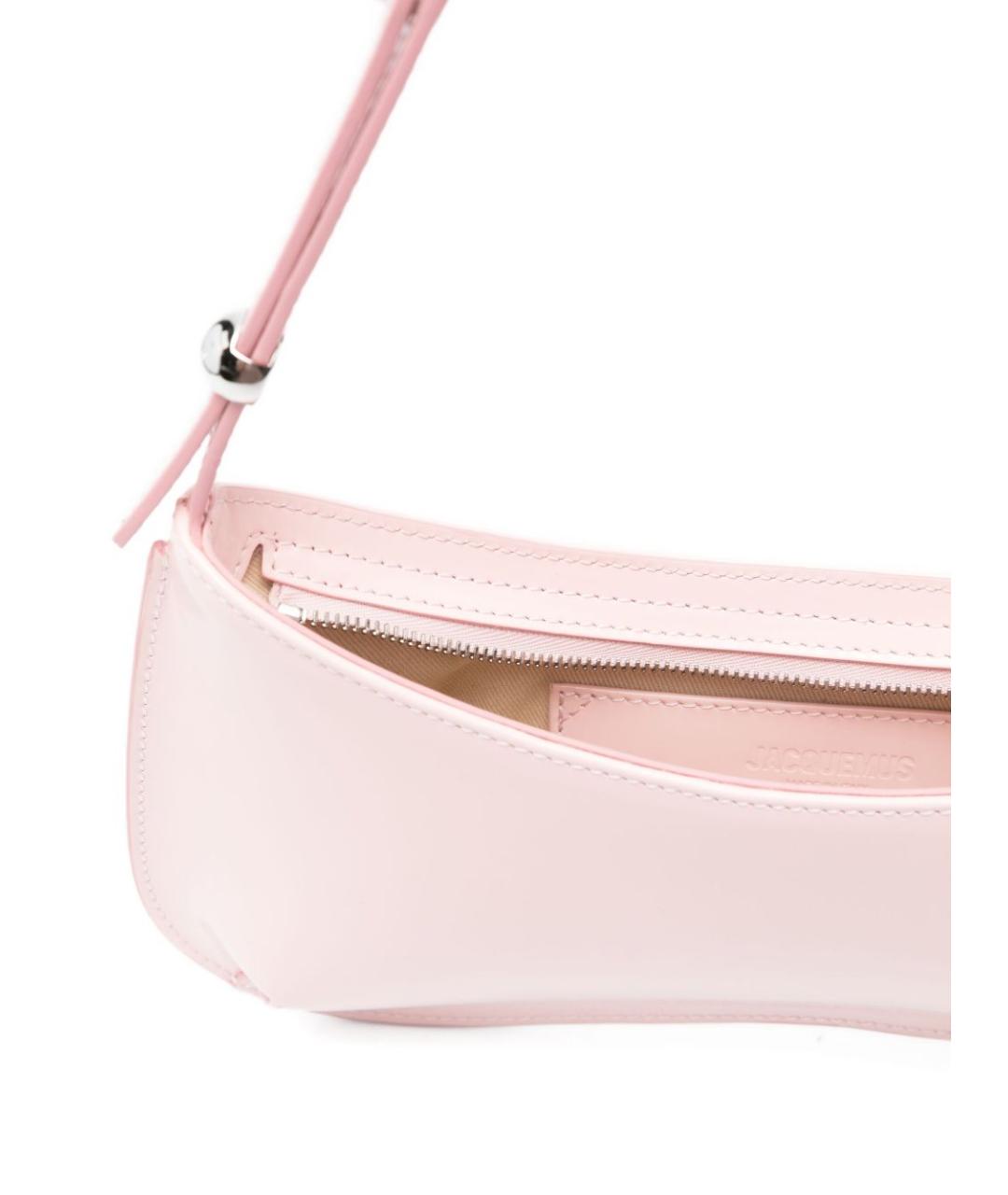 JACQUEMUS Розовая кожаная сумка через плечо, фото 3