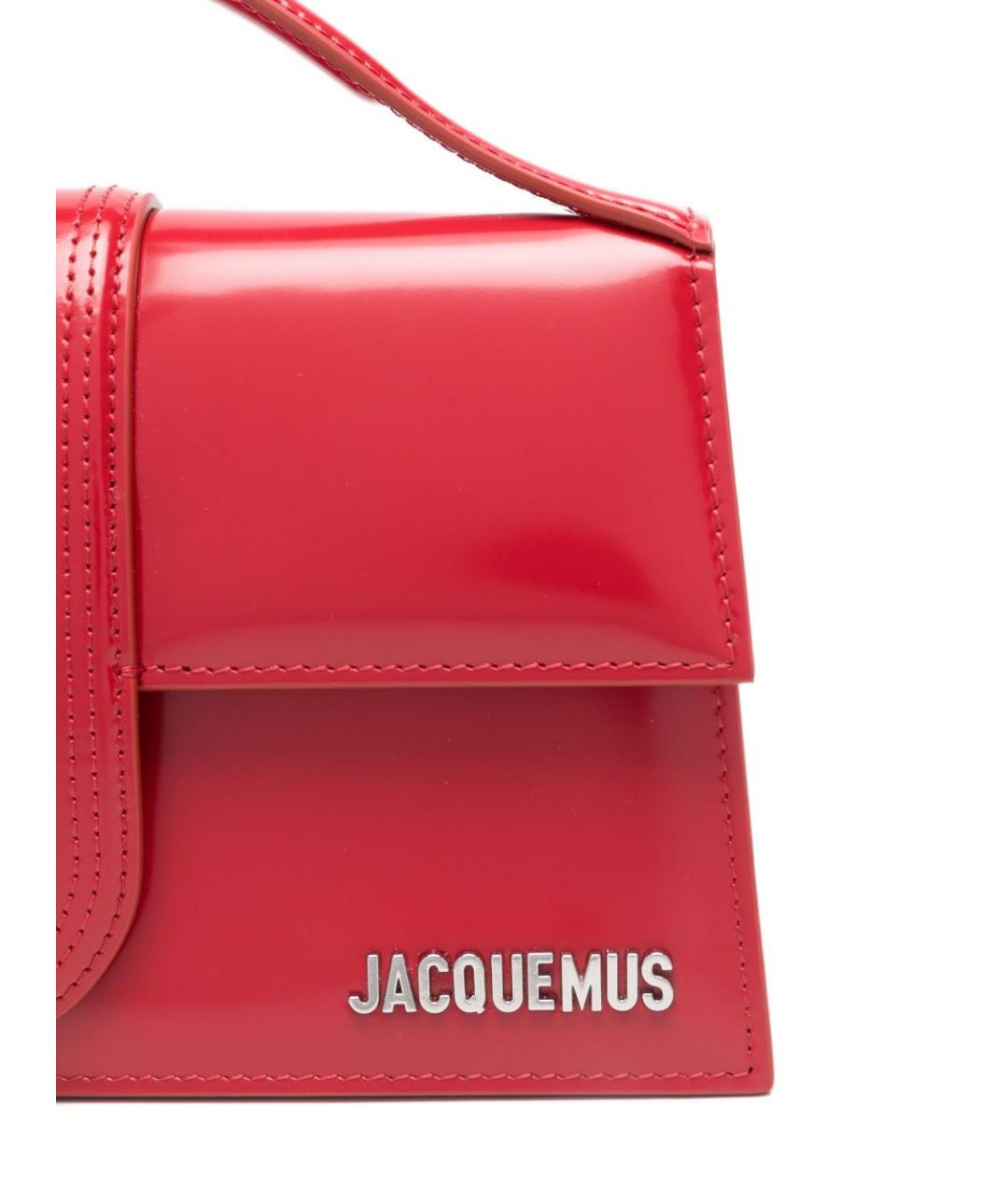 JACQUEMUS Красная кожаная сумка с короткими ручками, фото 2