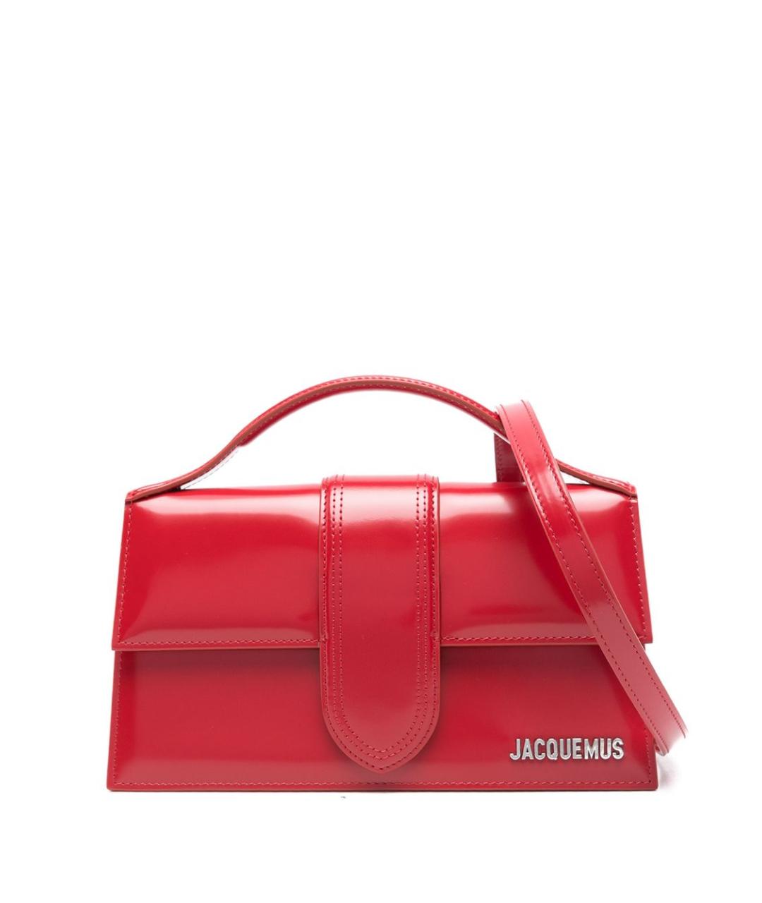 JACQUEMUS Красная кожаная сумка с короткими ручками, фото 1