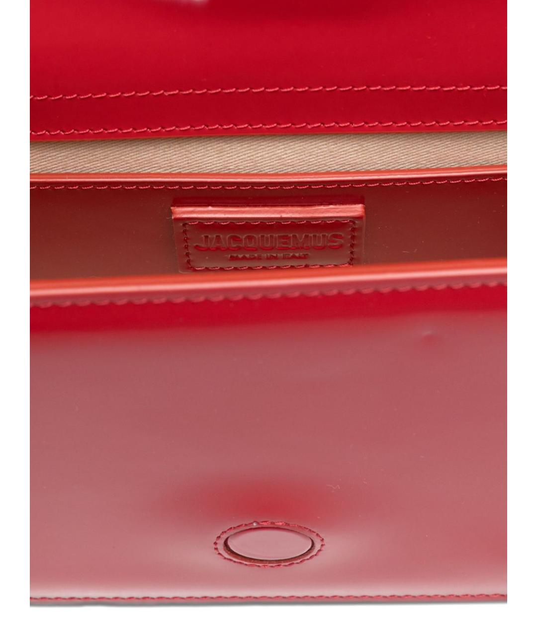 JACQUEMUS Красная кожаная сумка с короткими ручками, фото 4