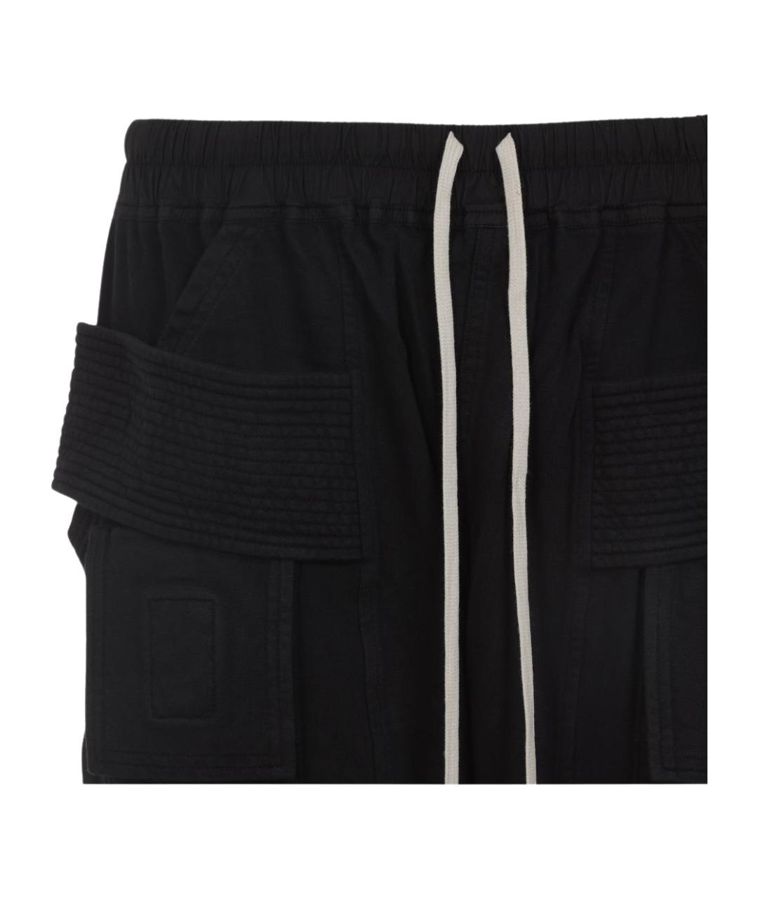 RICK OWENS DRKSHDW Черные хлопковые повседневные брюки, фото 3