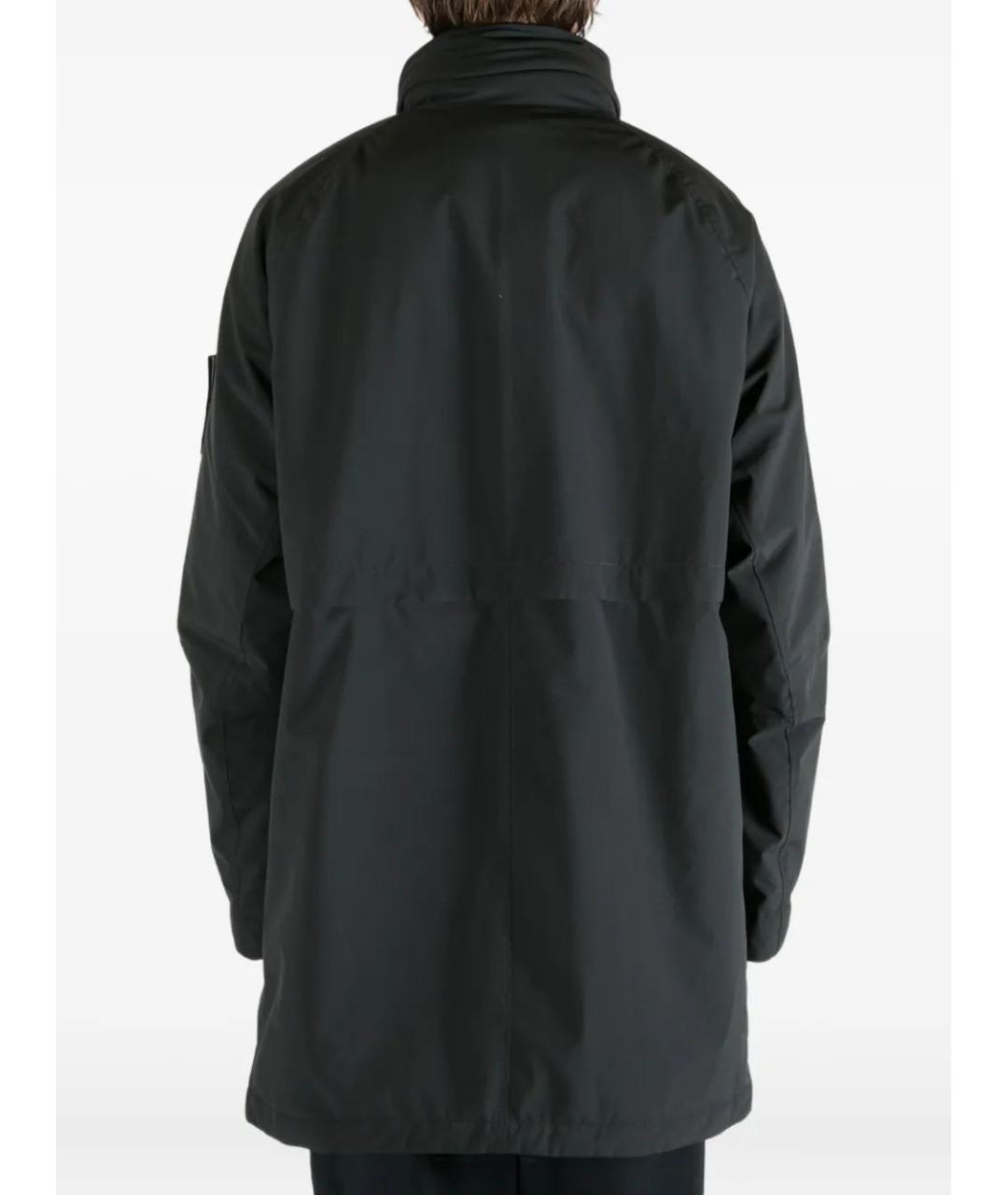 STONE ISLAND Черное полиэстеровое пальто, фото 4