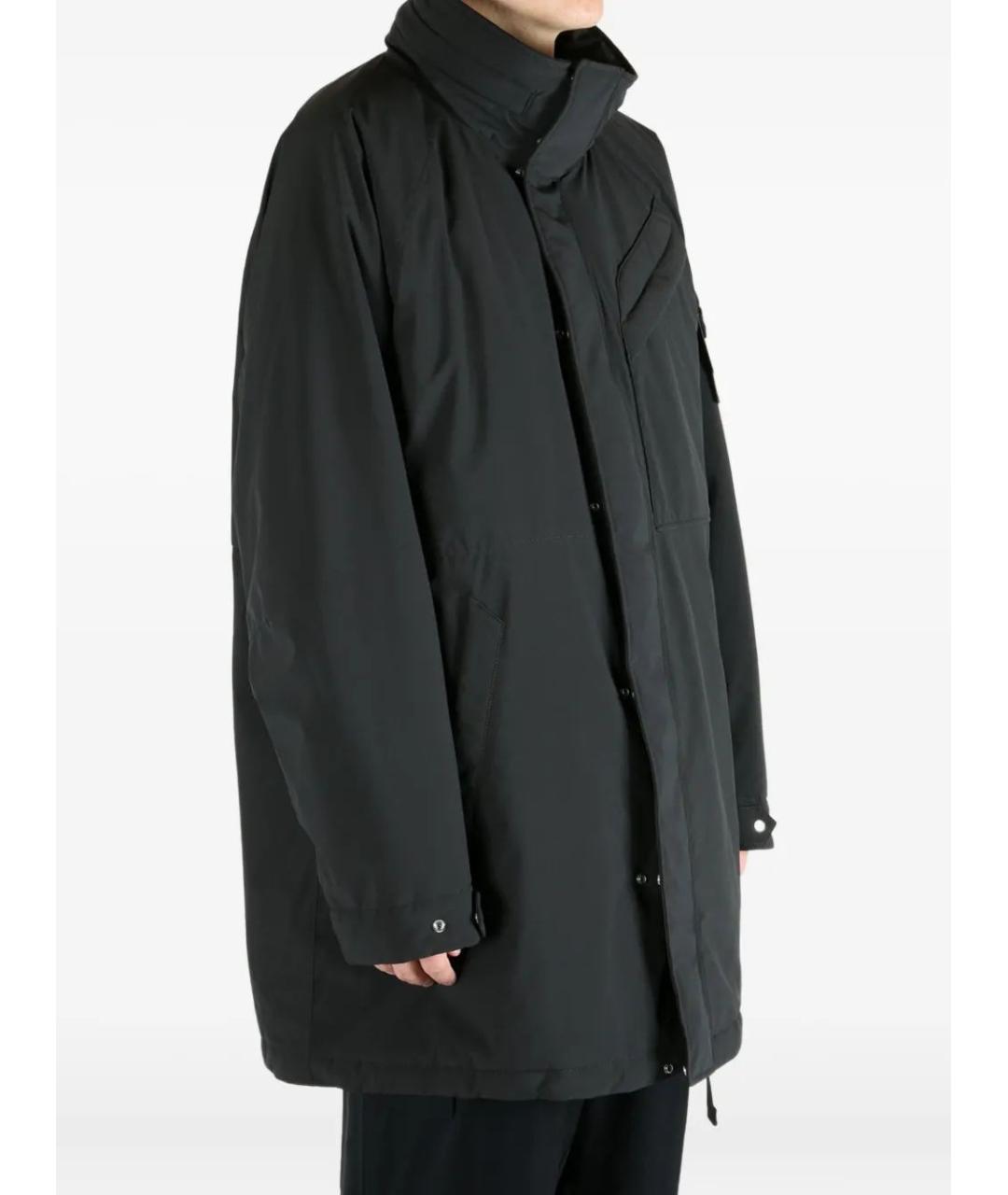 STONE ISLAND Черное полиэстеровое пальто, фото 3