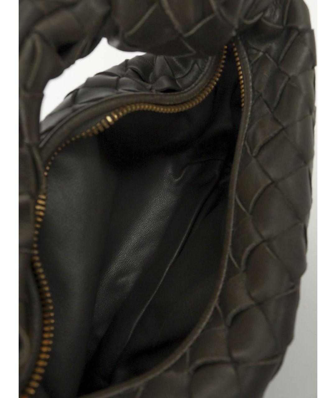 BOTTEGA VENETA Хаки кожаная сумка с короткими ручками, фото 6