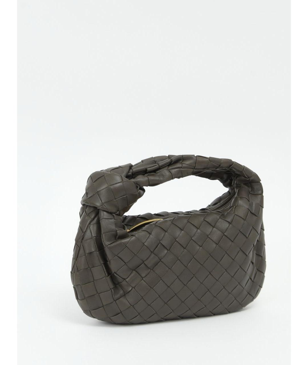 BOTTEGA VENETA Хаки кожаная сумка с короткими ручками, фото 2