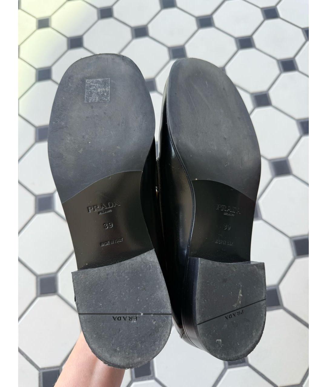 PRADA Черные кожаные лоферы, фото 3