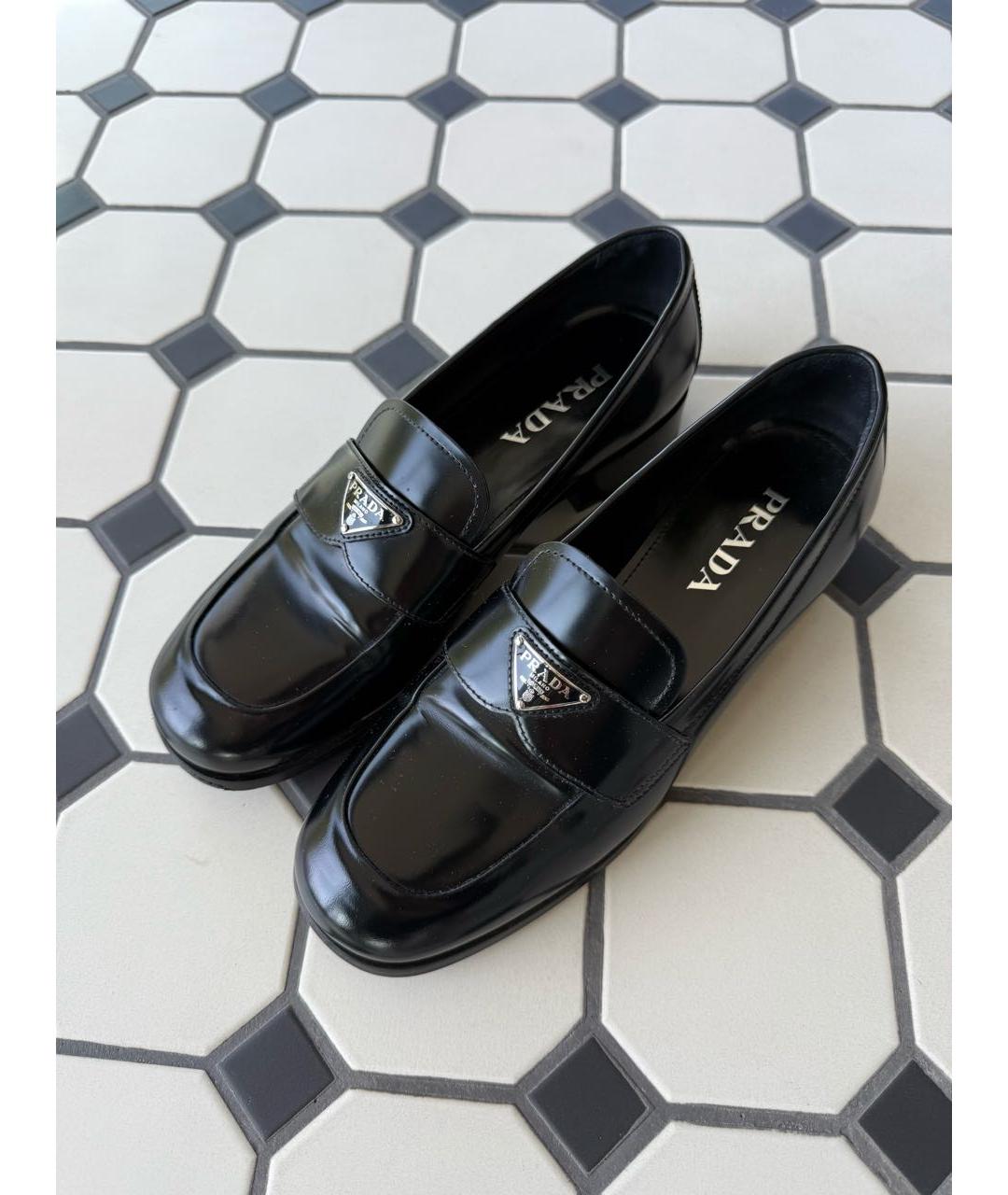 PRADA Черные кожаные лоферы, фото 5